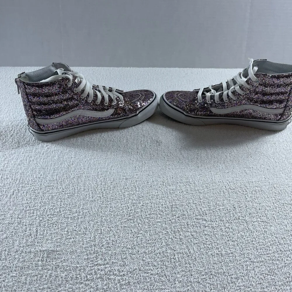 Vans Off Wall TheSK8-HI Slim Zip Sneaker TrueGlitter Women 10.5 Men 9 Unisex EUC - Picture 4 of 13